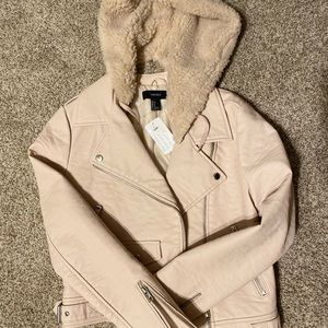 Light pink faux leather jacket